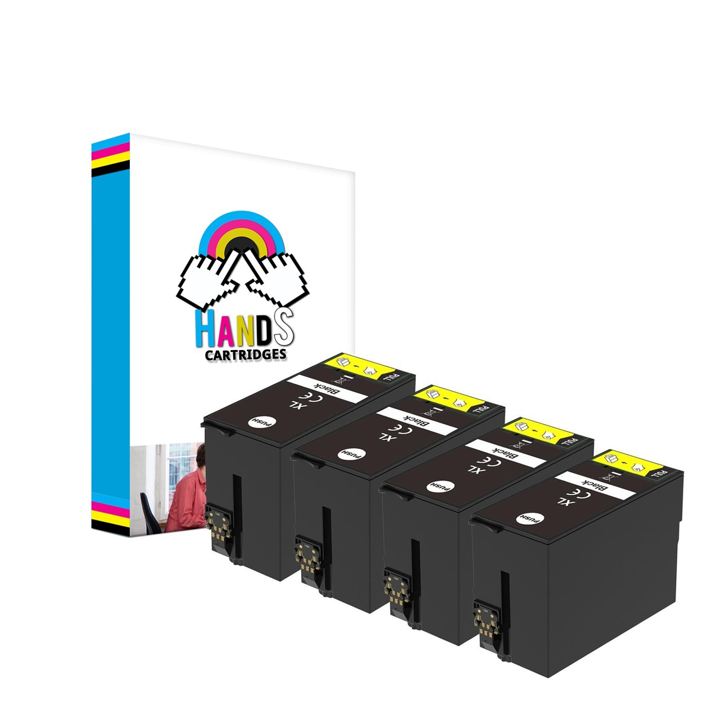 4 Non OEM Hands Compatible Cartridges T2621 Black cartridges (26xl)