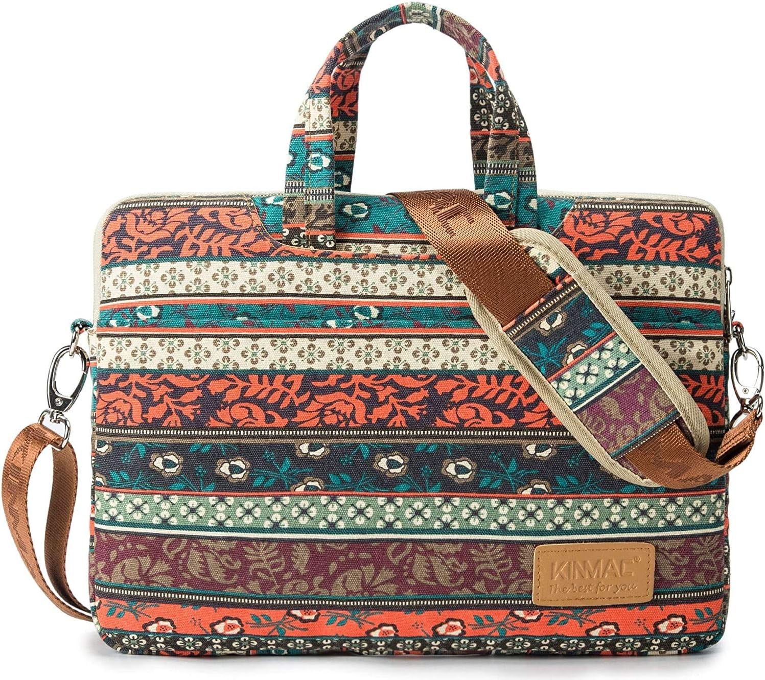 New Bohemian 360° Protective Water Resistant Canvas Laptop Shoulder Messenger Sl
