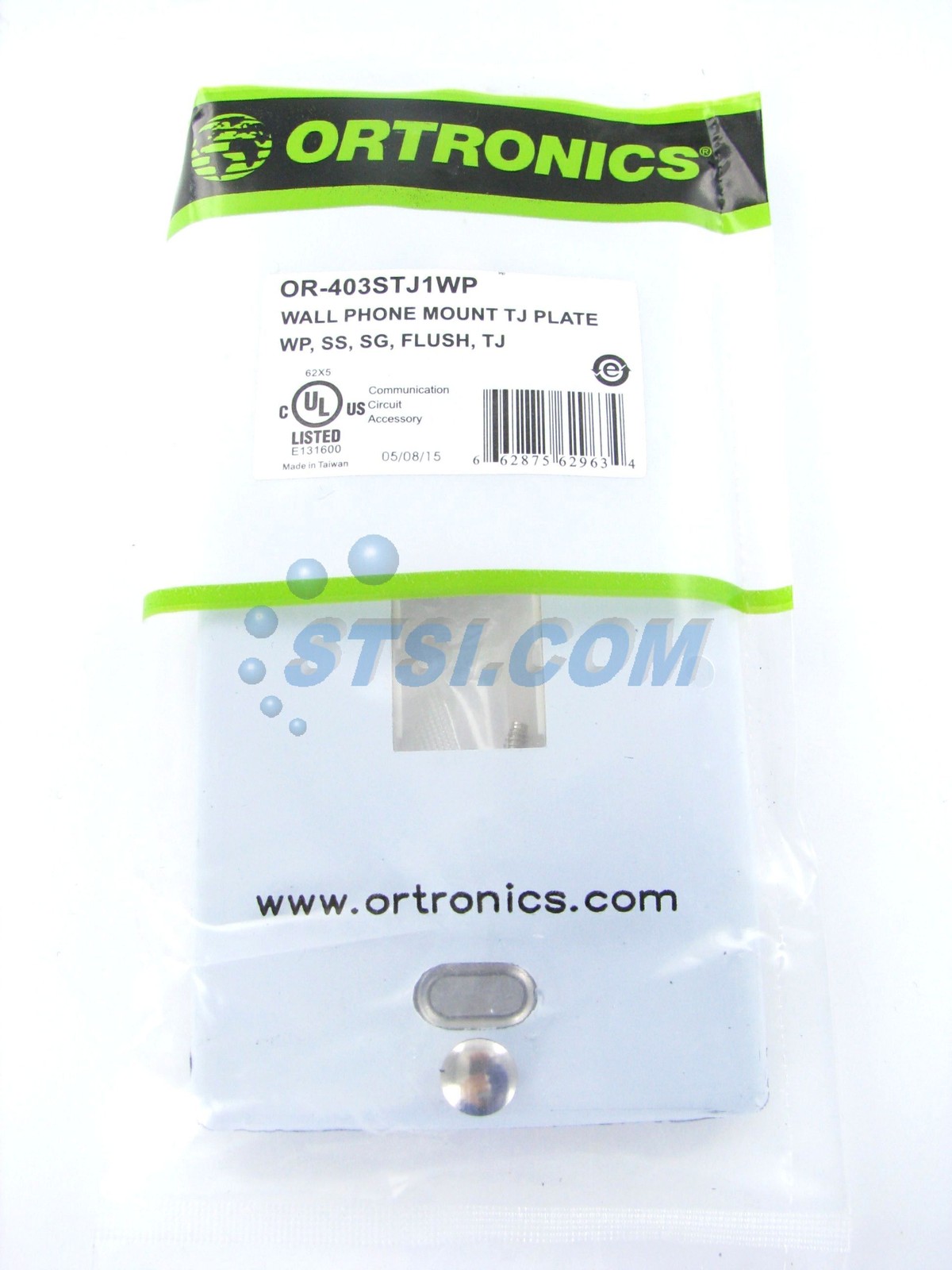 Ortronics OR-403STJ1WP TracJack 1-Port Stainless Steel Faceplate ~STSI