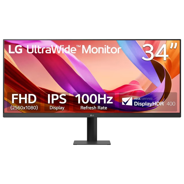 LG 34" WFHD UltraWide IPS Monitor 100Hz 5ms DisplayHDR 400