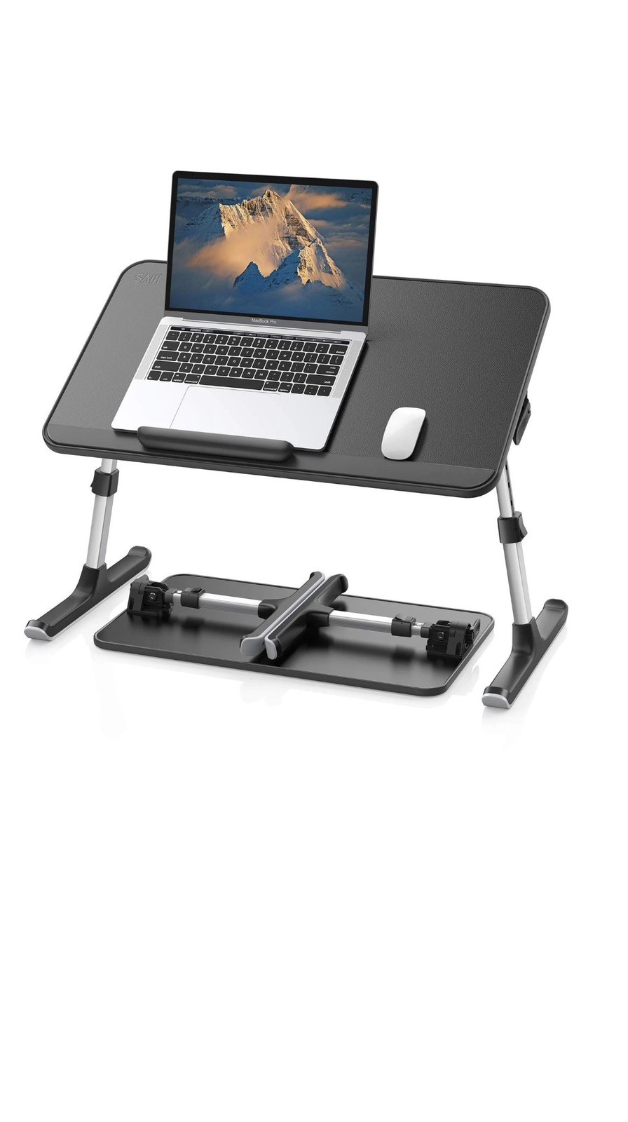 SAIJI Leather Laptop Bed Tray Table, Adjustable Laptop Stand with Removable S...