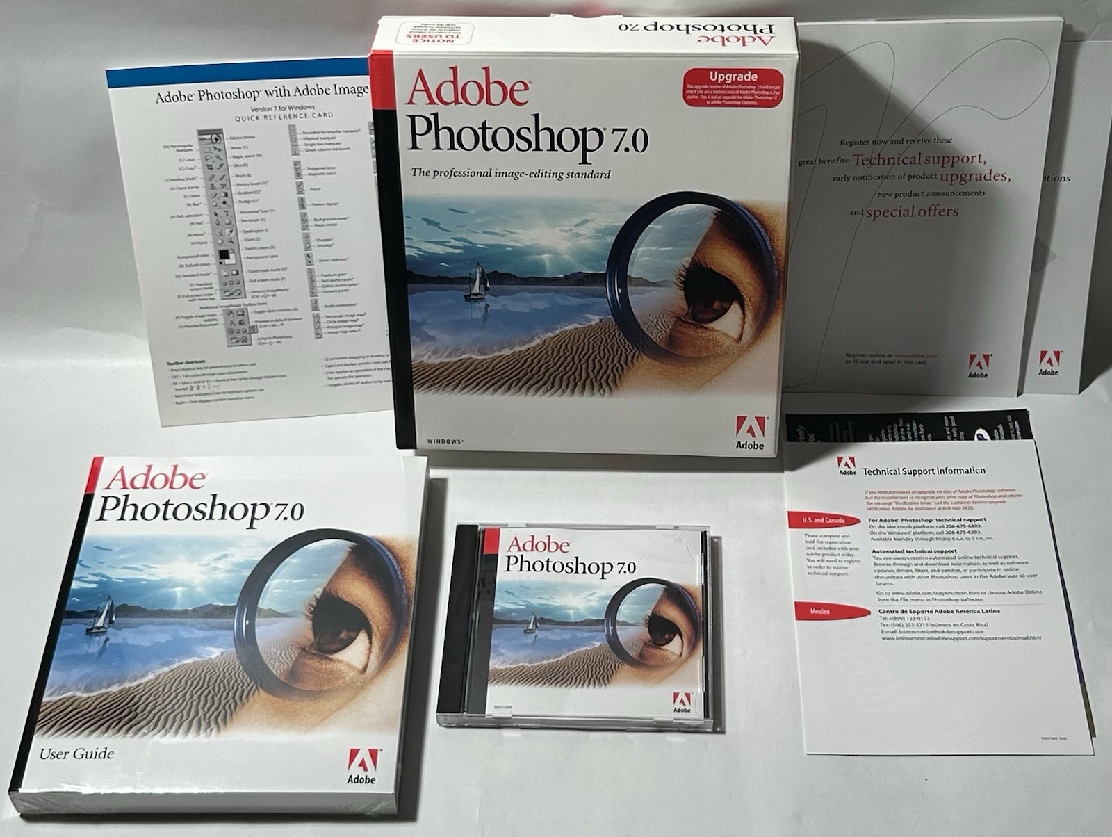 Adobe Photoshop 7.0 (7) UPGRADE for Windows w/ Serial Number & User Guide (2002)