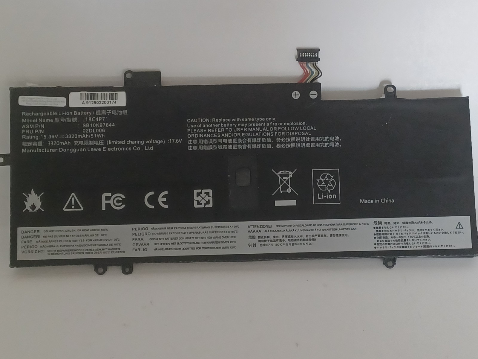 L18C4P71 Rechargeable Li-ion Battery for Lenovo ThinkPad X1 Carbon 