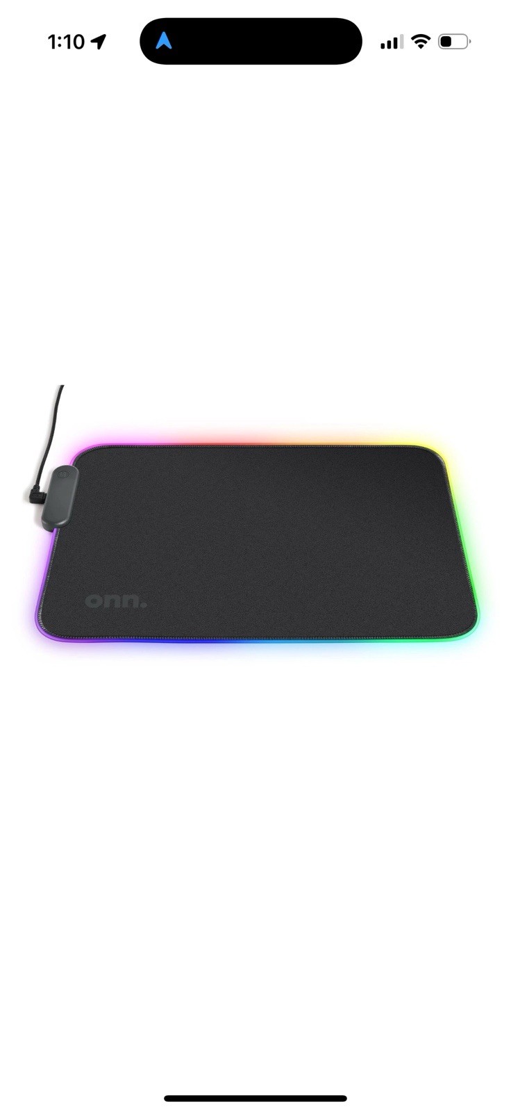 ONN Precision Gaming LED RGB Color-Changing Mouse Pad (14" x 10") New