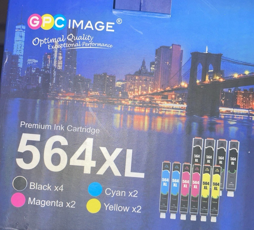 Lot 2 GPC Image 564XL Black Ink Cartridges High Yield Expire 11-28-2025