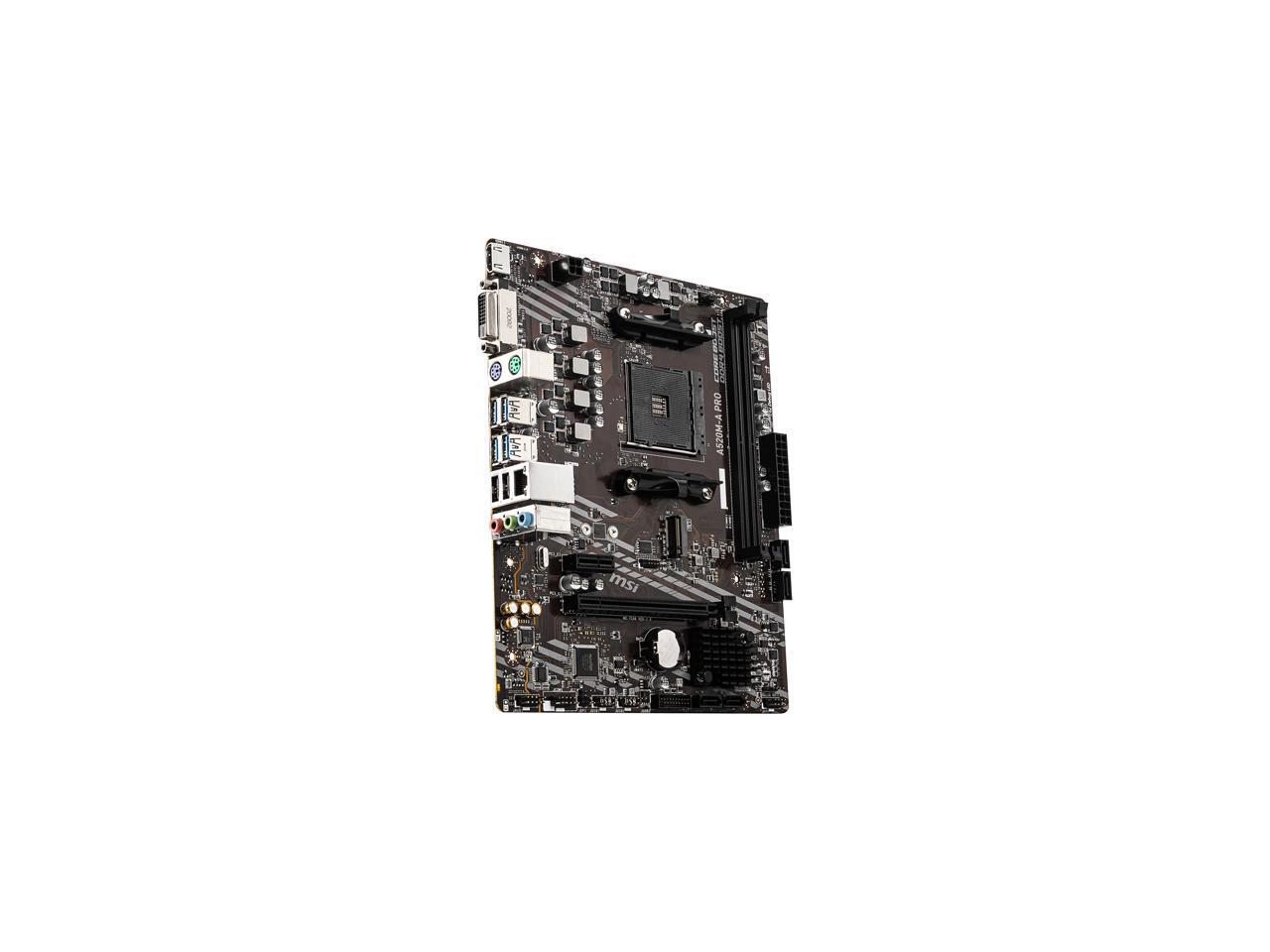 MSI A520M-A PRO AM4 AMD A520 SATA 6Gb/s USB 3.0 Micro ATX AMD Motherboard