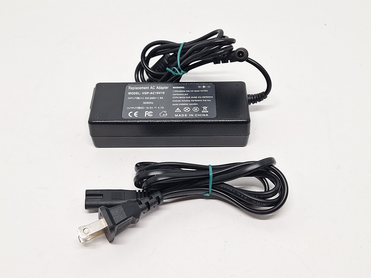 Replacement AC Adapter Cord Charging Power Supply Model VGP-AC19V10