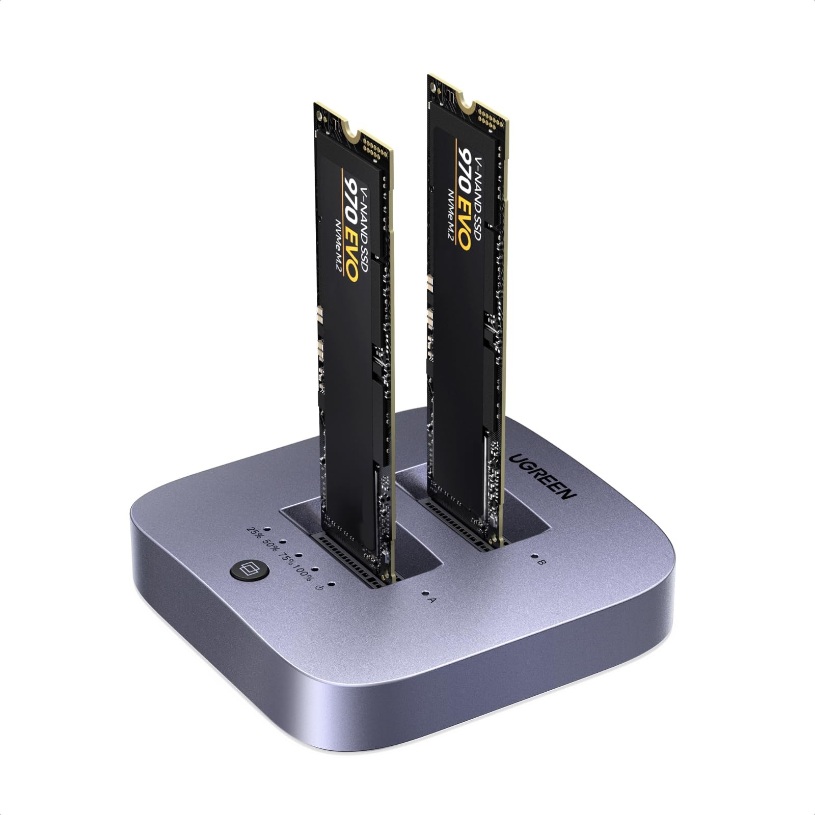 UGREEN M.2 NVMe SSD Clone Docking Station 20Gbps Dual Bay Offline 16TB