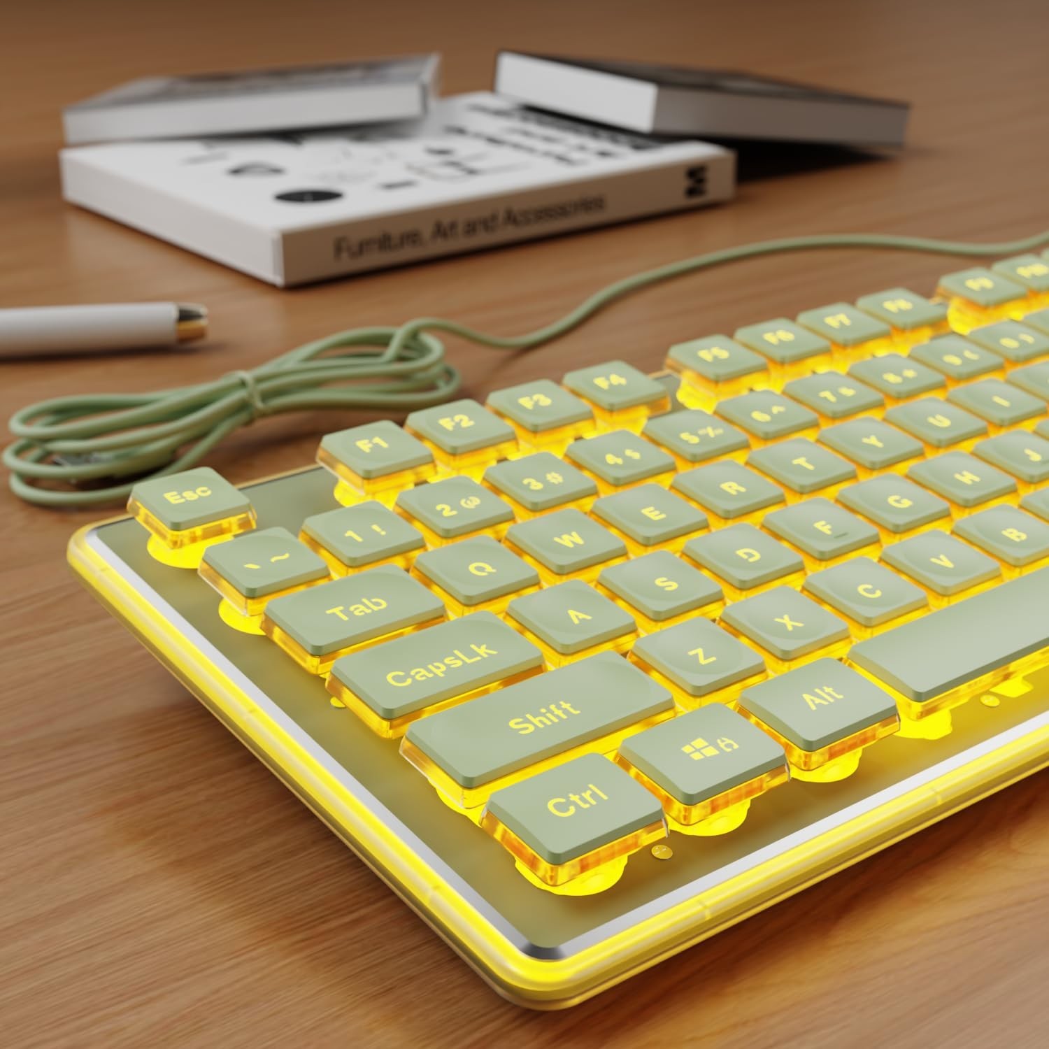 SEUNKWANG EWEADN GX710S Backlit Computer Keyboards, Wired USB Keyboard with W...