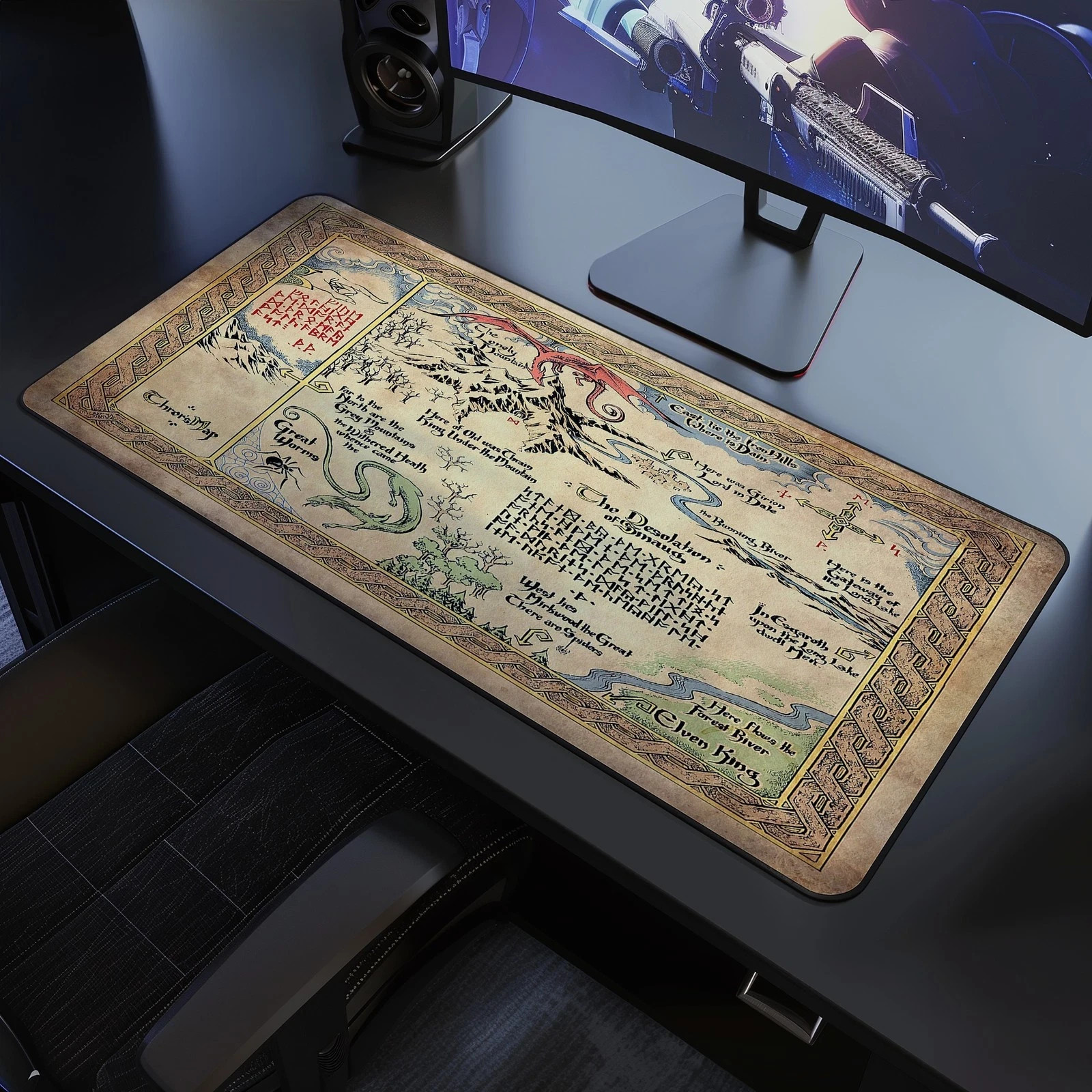 Thorin's Map Desk Mat, Middle-earth Mouse pad Accessories