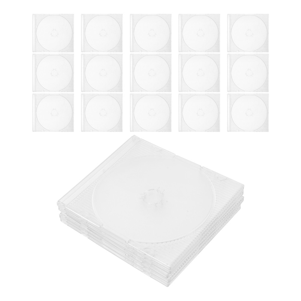 Transparent Reusable Plastic Mini Cd Case 20Pcs Slim Protective Storage Box