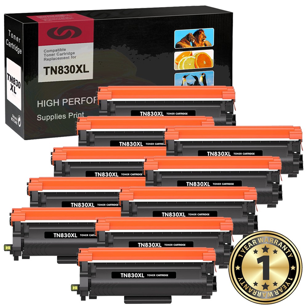 10 Toner TN830XL Compatible Brother MFC-L2900DW MFC-L2807DW HL-L2465DW HL-L2405W