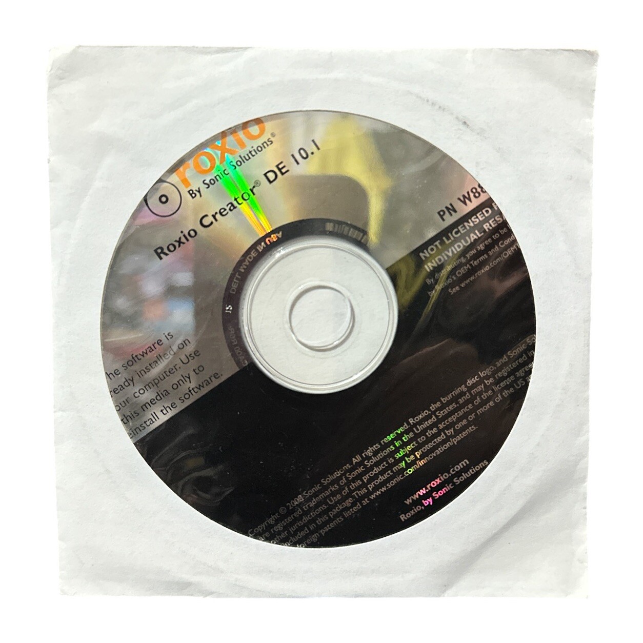 Dell Roxio Creator DE 10.1 OEM Install Disc DP/N 0F084D Sealed Sleeve USA