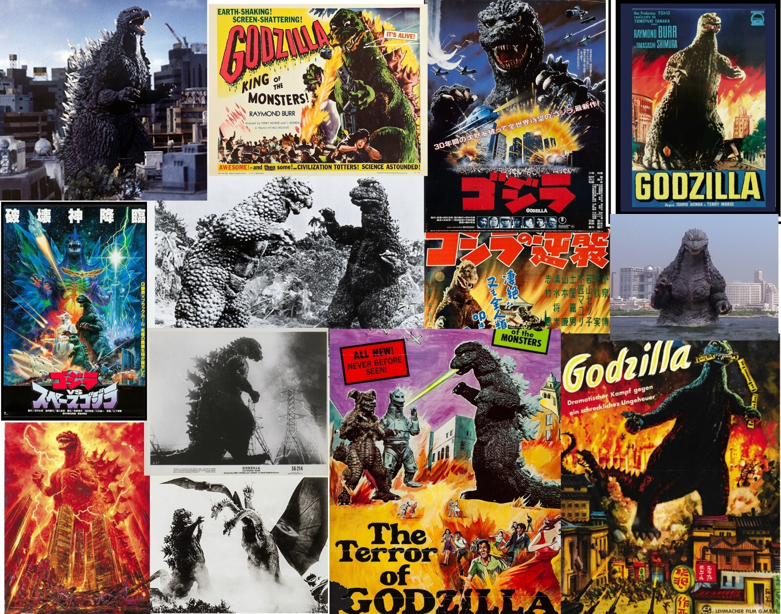 Godzilla photo collage  Mouse Pads Stunning Photos