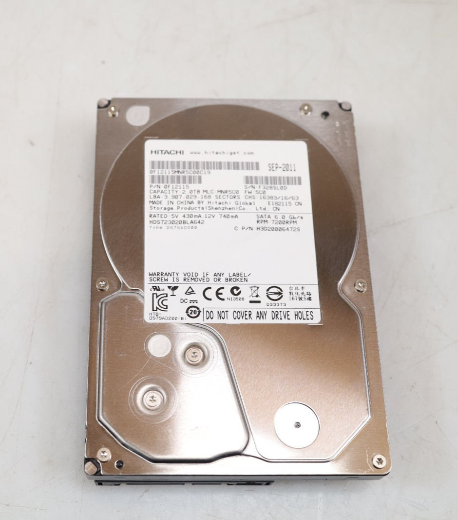 Hitachi HDS723020BLA642 2TB 3.5" 7200 RPM SATA Hard Drive 0F12115