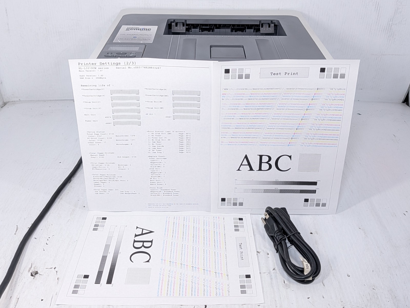 Brother HL-L3210CW Compact Wireless Digital Color Laser Printer 5126 page count 