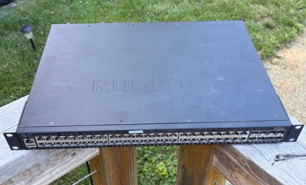 Used Ruckus ICX 7150-48ZP, a stackable Layer 3 switch from the Z-Series family