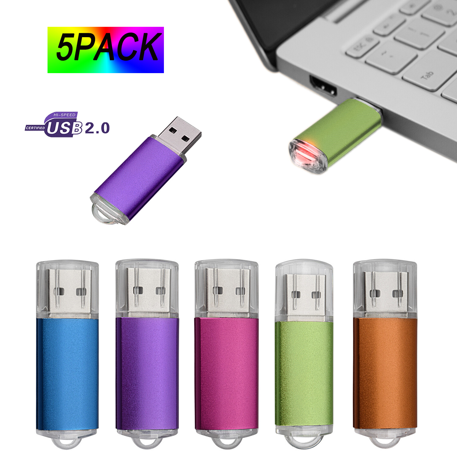5Pack/Lot Mini USB Flash Drive 1GB-32GB Memory Sticks Storage Blank Media U Disk