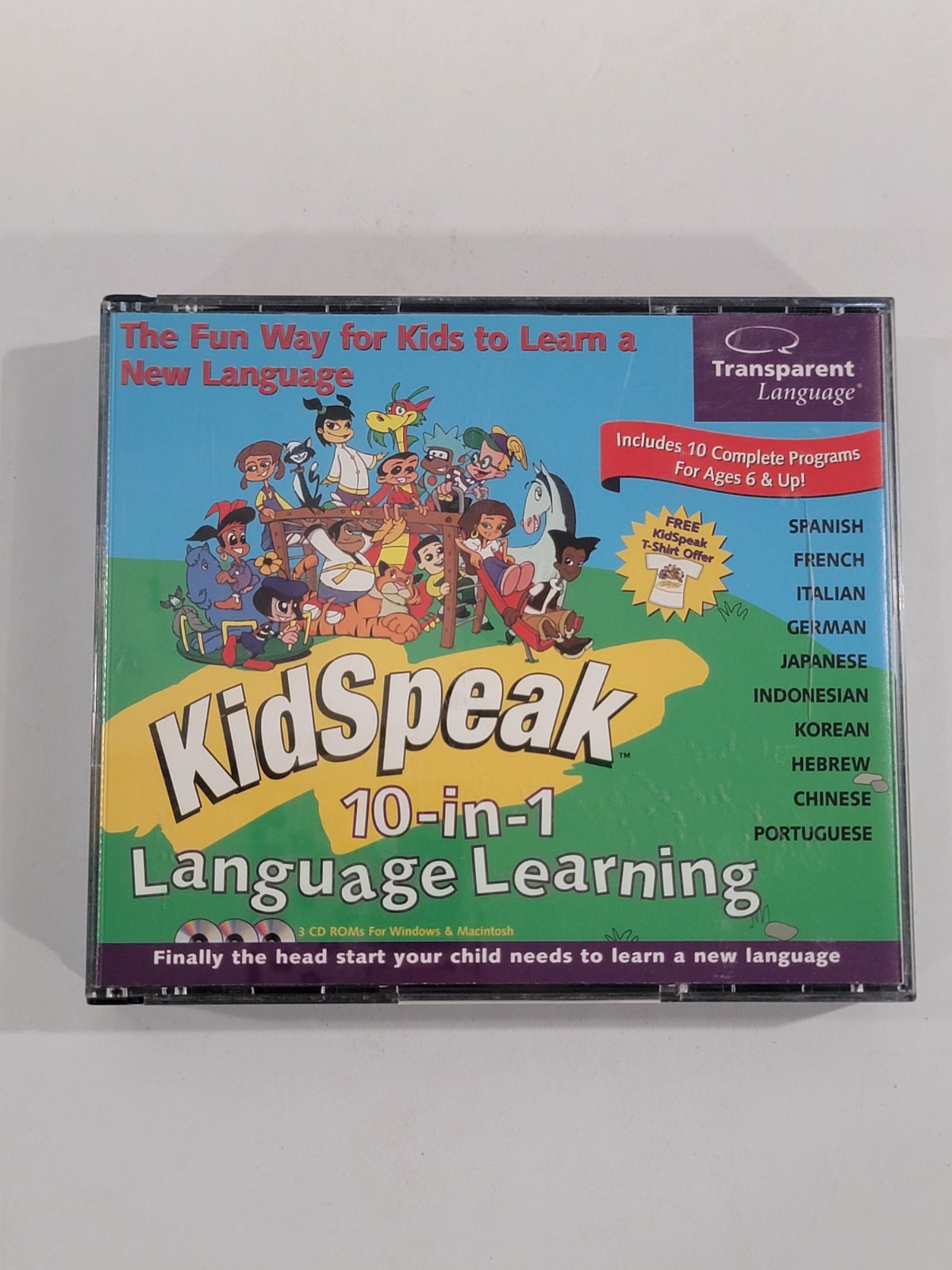 Transparent Language KidSpeak 10 in 1 Language Learning PC CD-ROM | 3 Discs