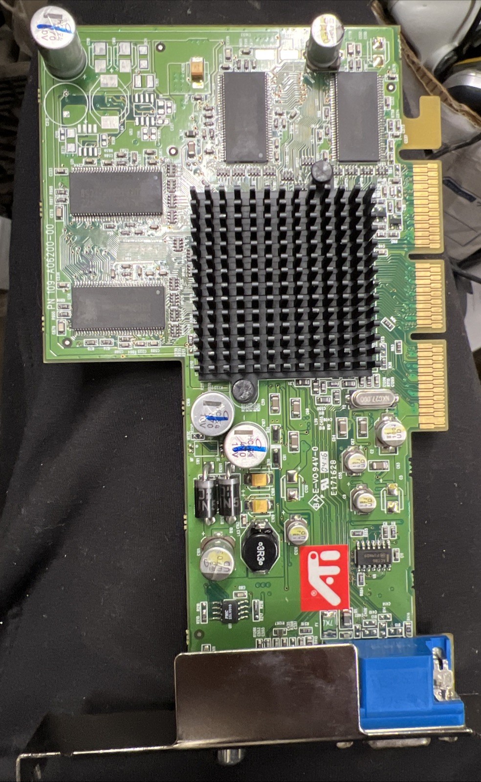 Tested ATI Radeon 9200 AGP 8X graphics card, 128MB DDR1, VGA, S-Video, RCA