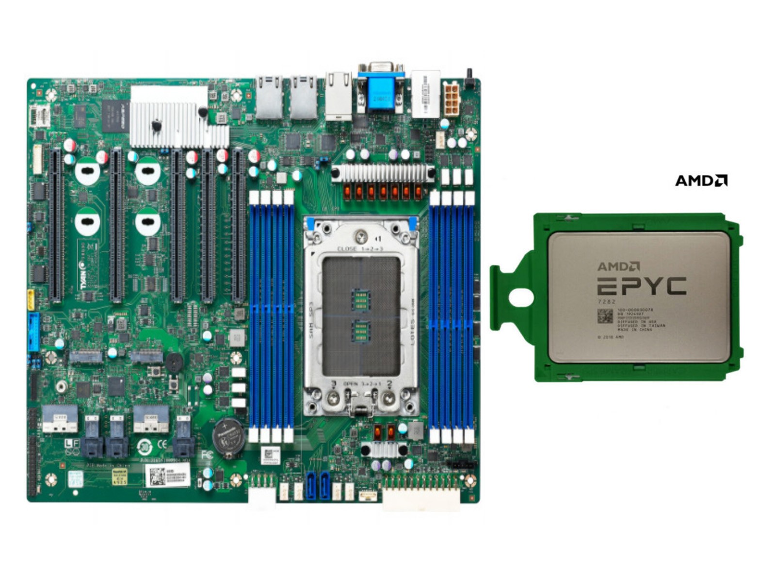 TYAN S8030 GM2NE SP3 Motherboard With AMD EPYC 7282 CPU  16 Cores 2.8GHz-