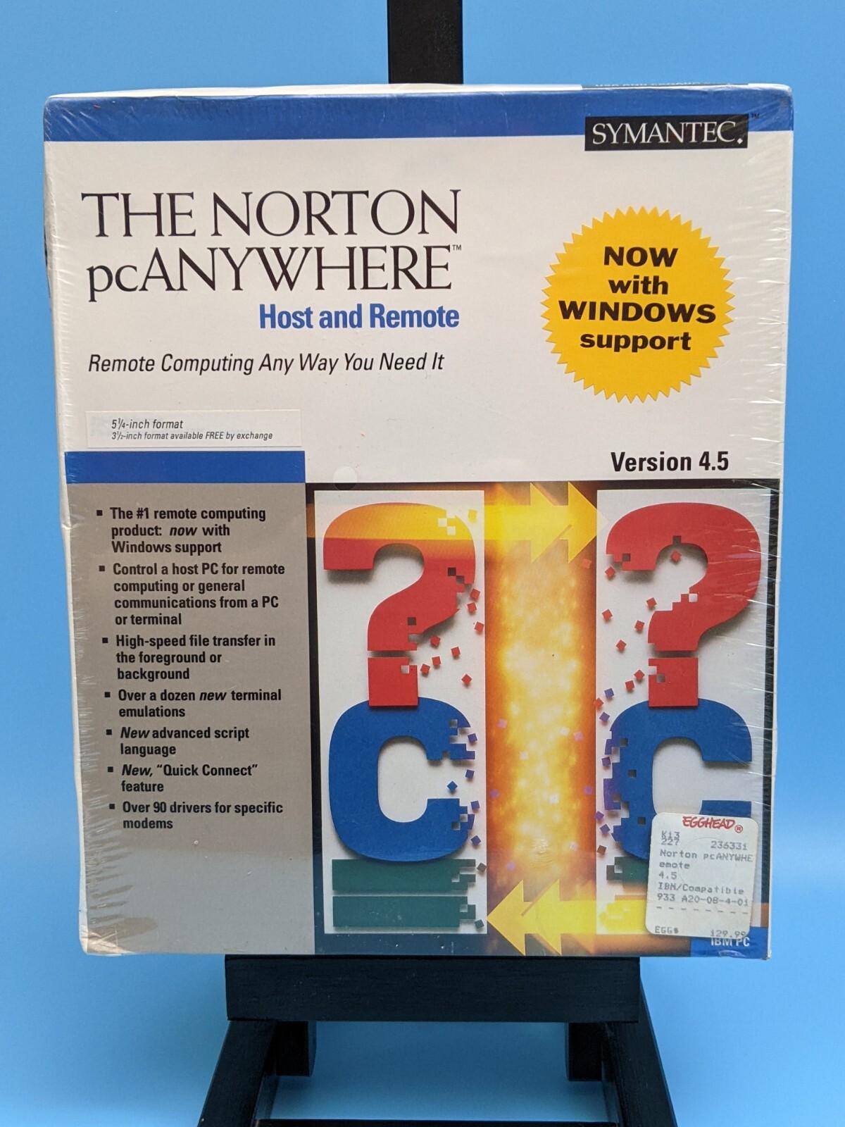 Symantec Norton pcAnywhere Version 4.5: 5.25" Software VTG 1992 IBM MS DOS / NEW