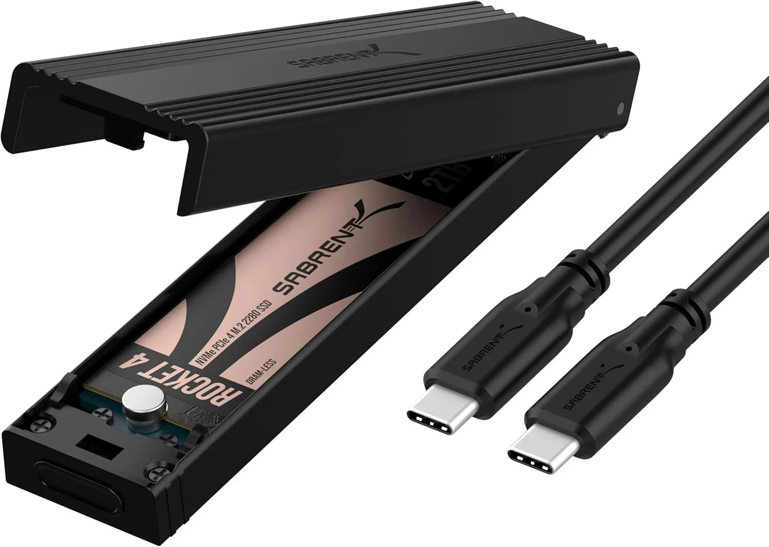 USB 3.2 Type-C  Enclosure for M.2 PCIe NVMe SATA SSDs Sabrent EC SNVE