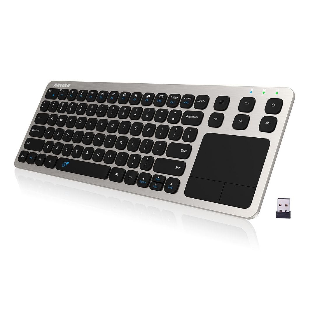 2.4G Wireless Touch TV Keyboard with Easy Media Control and Built-in Touchpad...