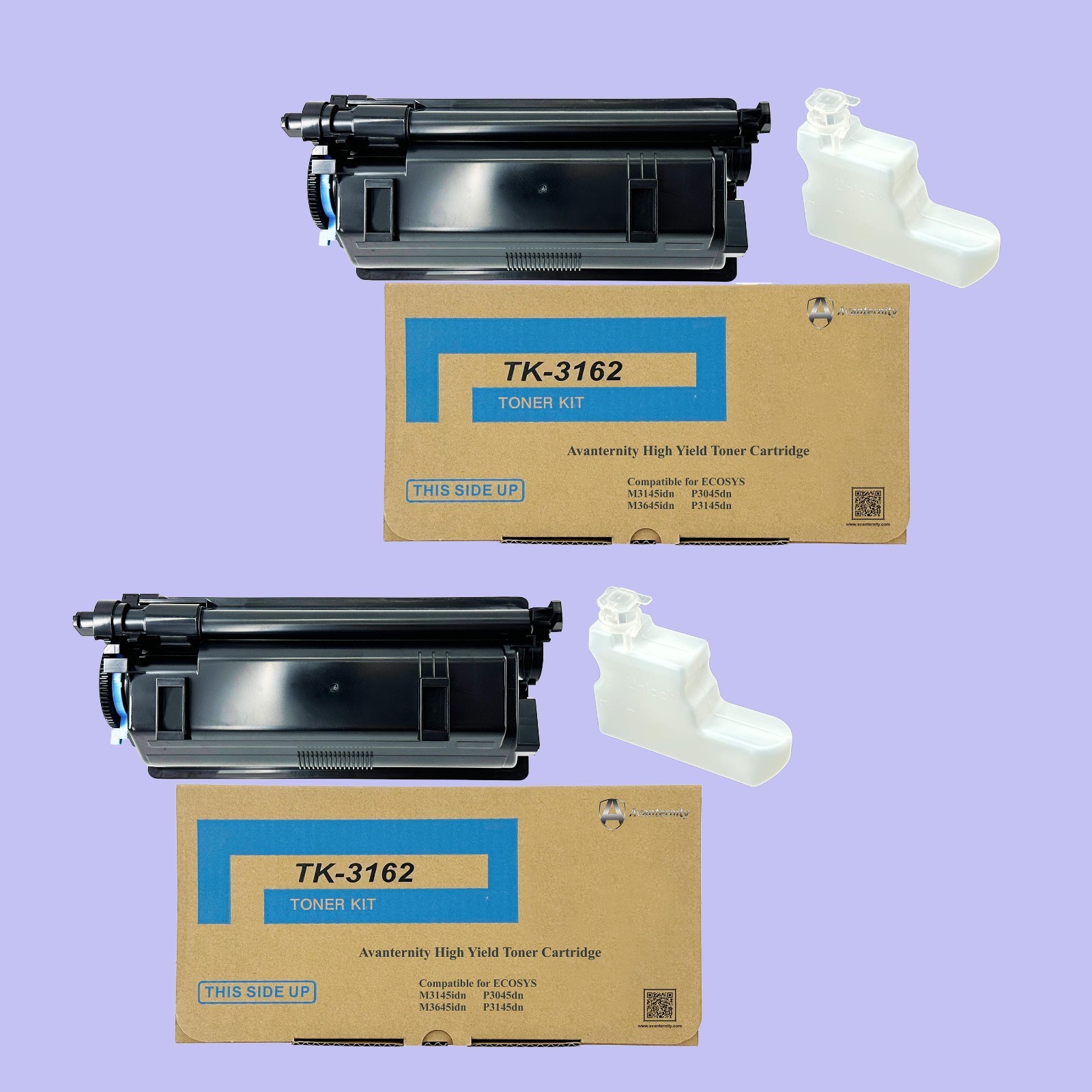 Compatible Kyocera TK-3162 TK3162 Toner Kit, 2 Packs of Black