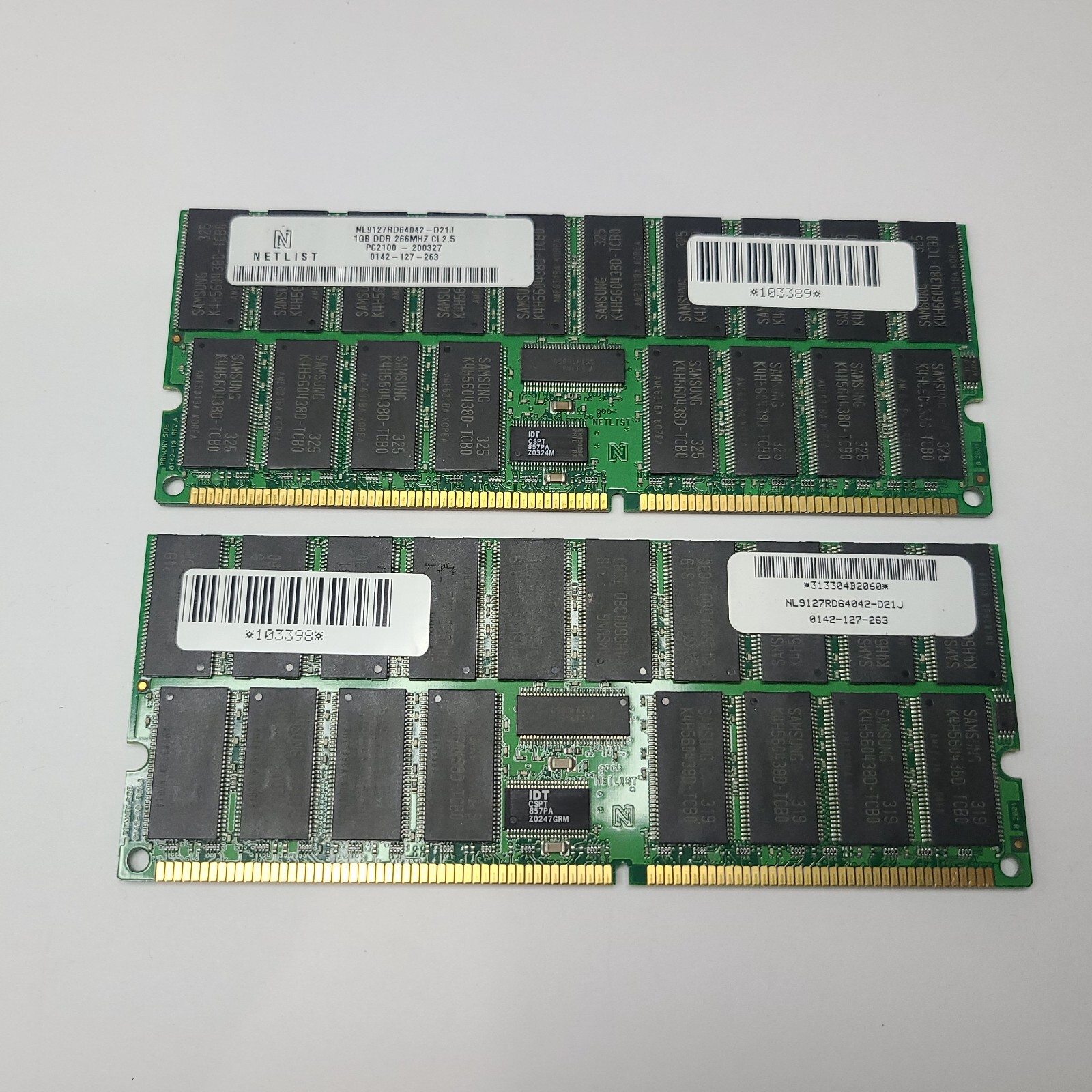 Netlist Dell 2GB (2x1GB) DDR 266MHz PC-2100 | Server Ram | NL9127RD64042-D21J |