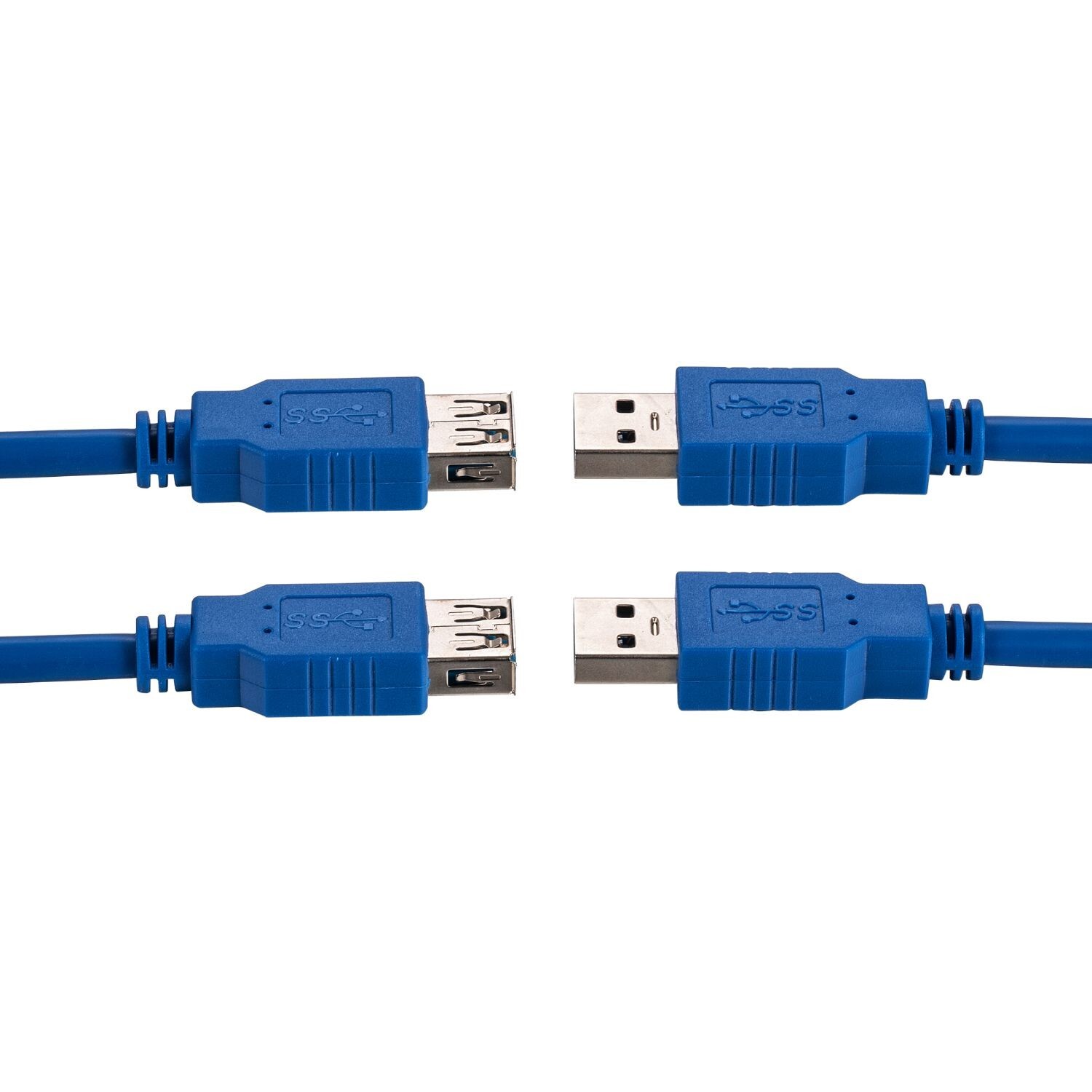 2x 10ft USB 3.0 Extension Cable Type A Male to A Female Extender HIGH SPEED Blue