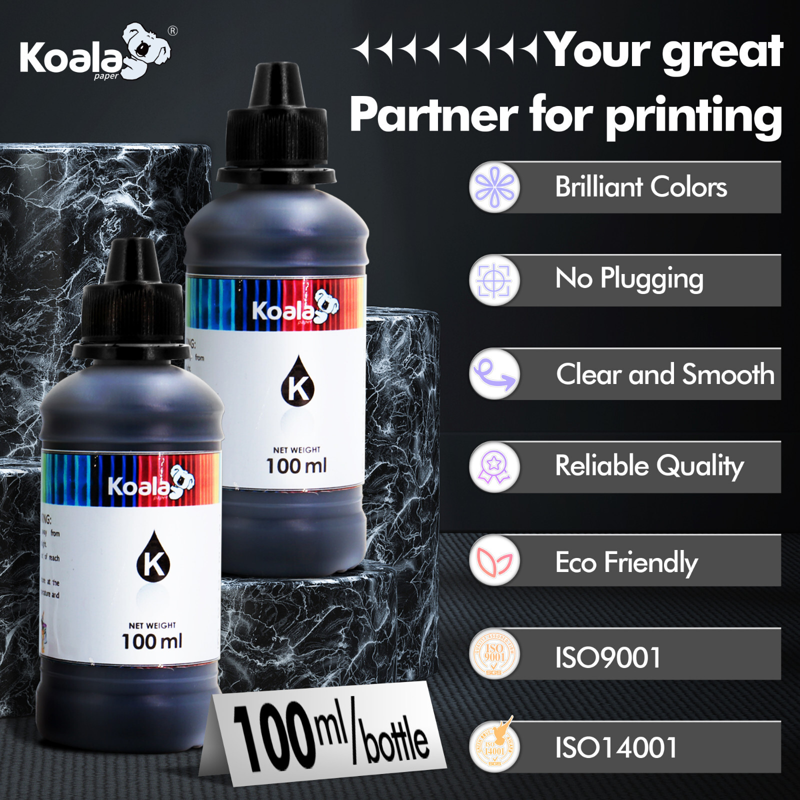 200ml Ink Refill Kit Black for Inkjet Printers Canon Brother Dell Lexmark -KOALA