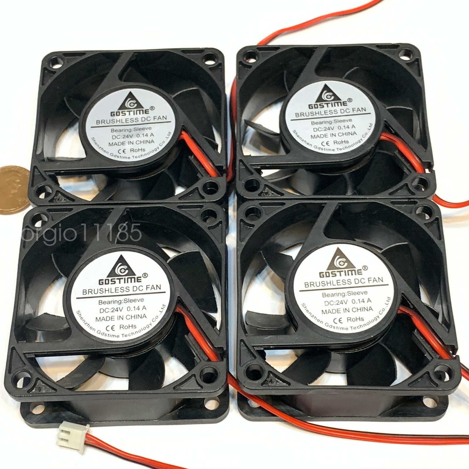 4 pieces Computer case 2Pin 6025 DC Fan 24V 6cm 60x60x25mm Motor Cooling WD