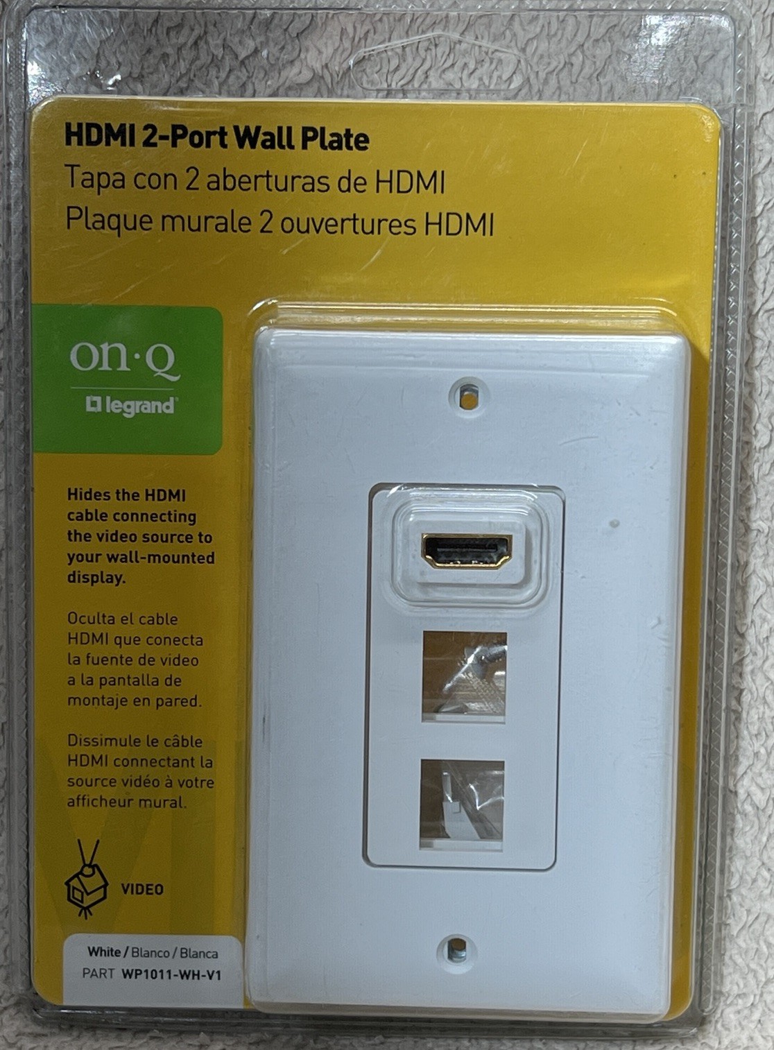 On-Q Legrand (WP1011-WH-V1) HDMI 2-Port Network Data Jack Wall Plate White NEW