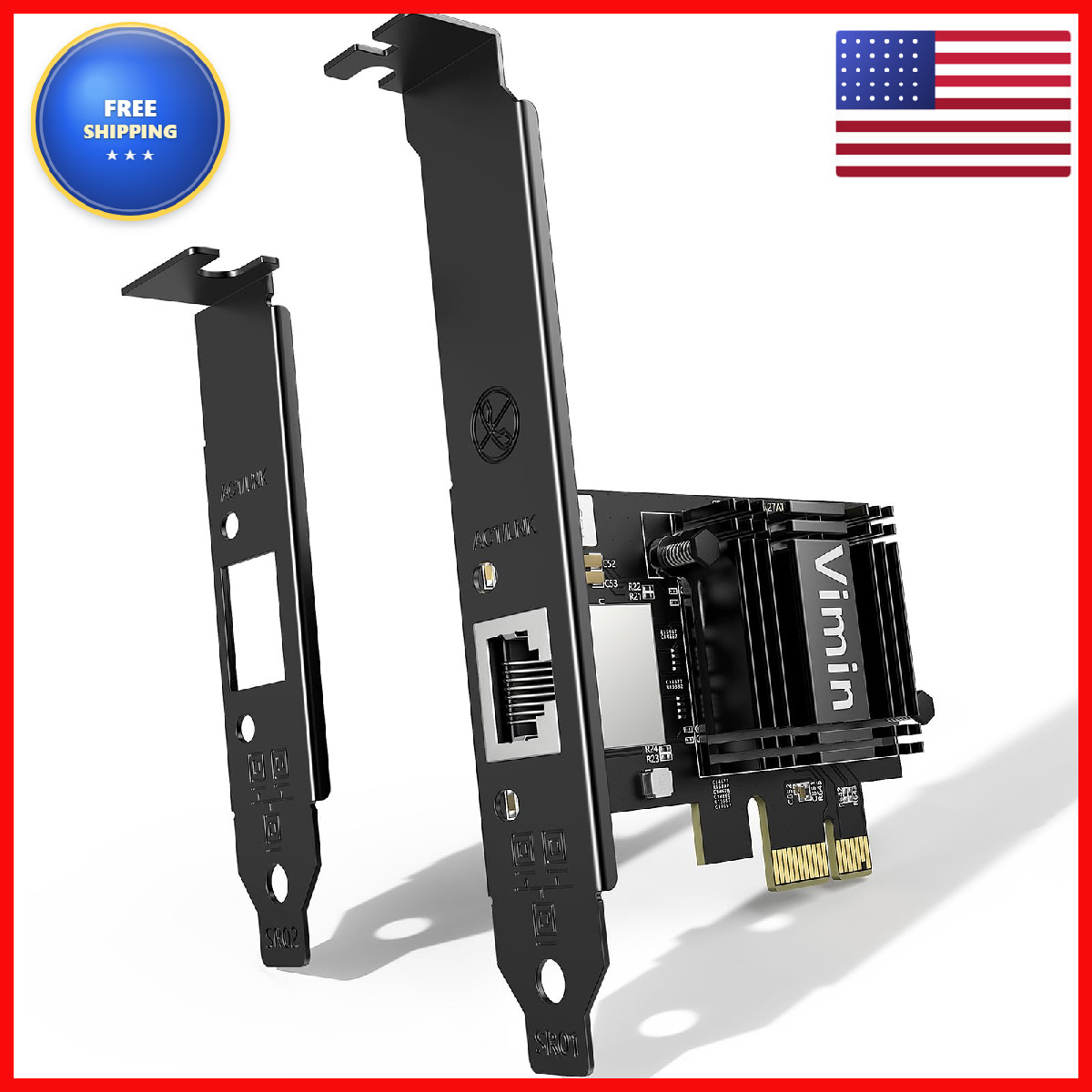 Vimin 10G Pcie 4.0 X1 Network Card Realtek Rtl8127At