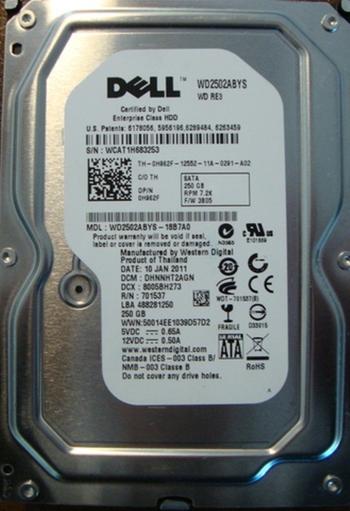 WD2502ABYS-18B7A0 FW:3B05 250gb Sata Desktop Drive