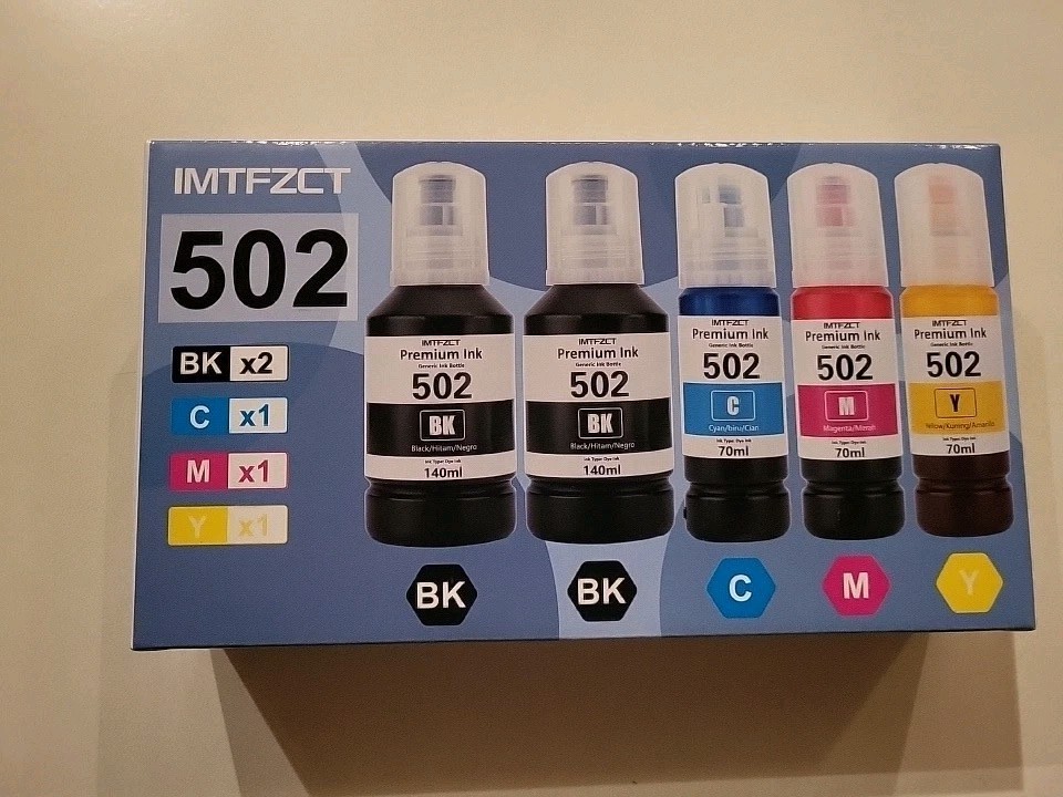 IMTFZCT 502 Compatible Ink Bottles 5-Pack Set for Epson NEW 