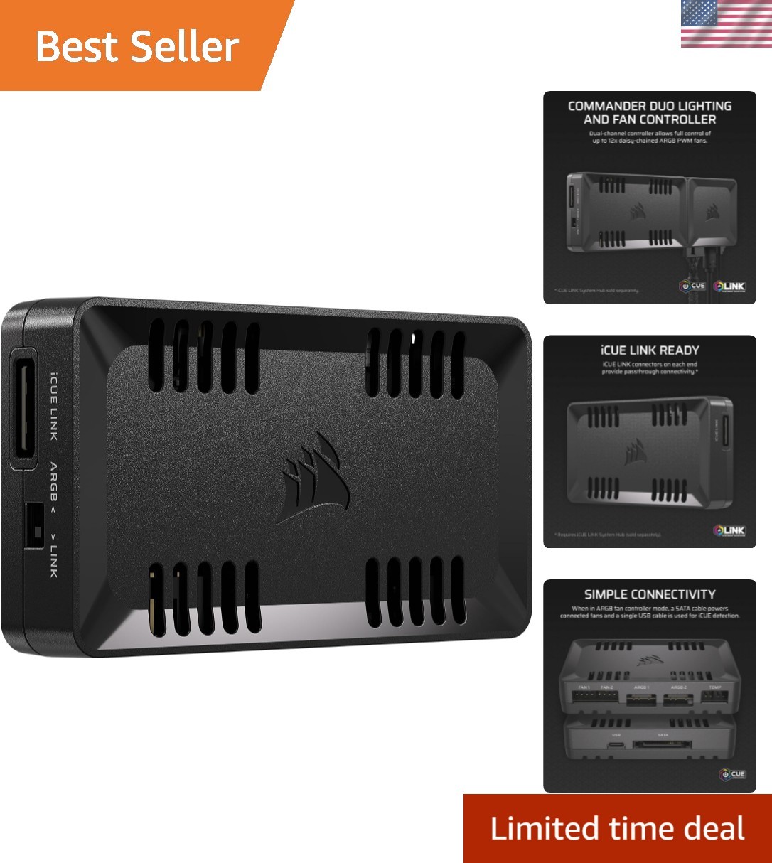 Commander Duo iCUE Link RGB Lighting and PWM ARGB Fan Controller â€“ Control ...