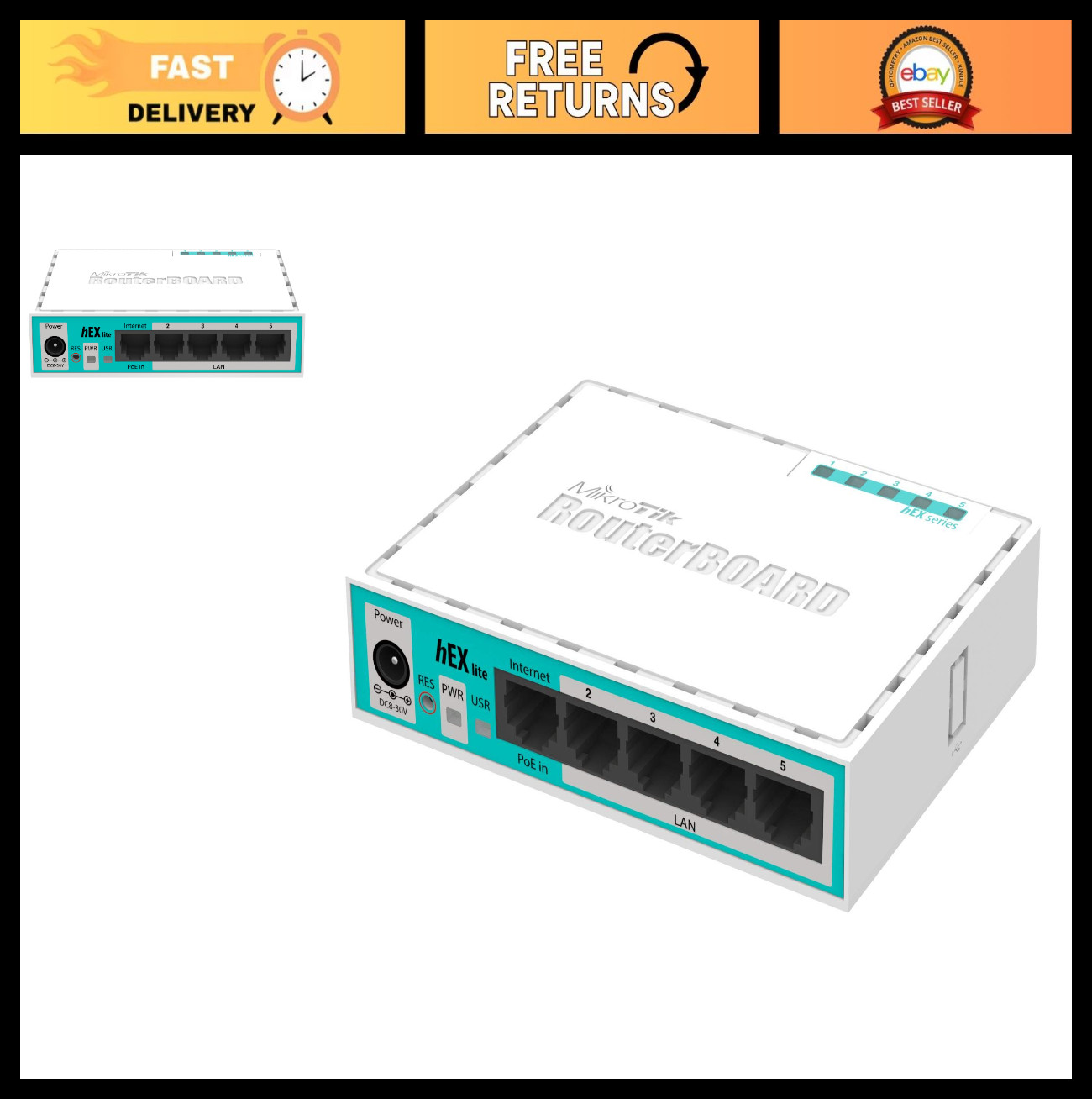 5-Port Router, 10/100 Mbps, PoE Support, Compact Design, Ideal for Home/Office N