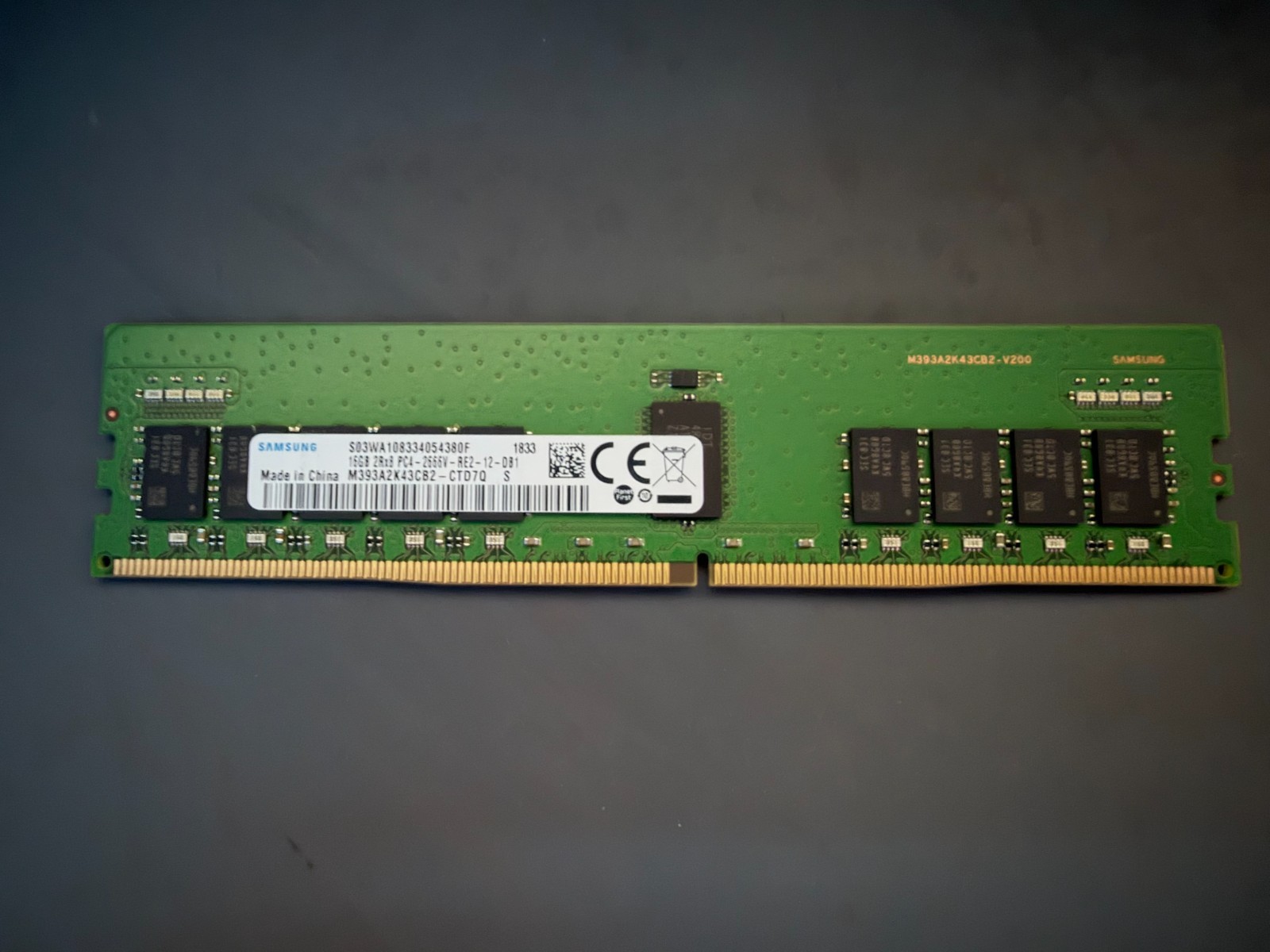 16GB Samsung M393A2K43DB2-CTD7Q DDR4 PC4-2666V RDIMM Server Memory RAM