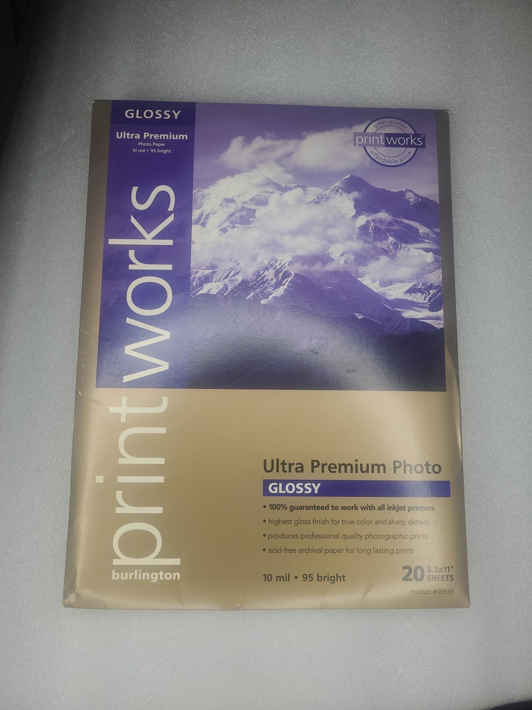 PrintWorks Burlington Glossy Ultra Premium Photo Paper 20 Sheets 8.5” x 11” NEW