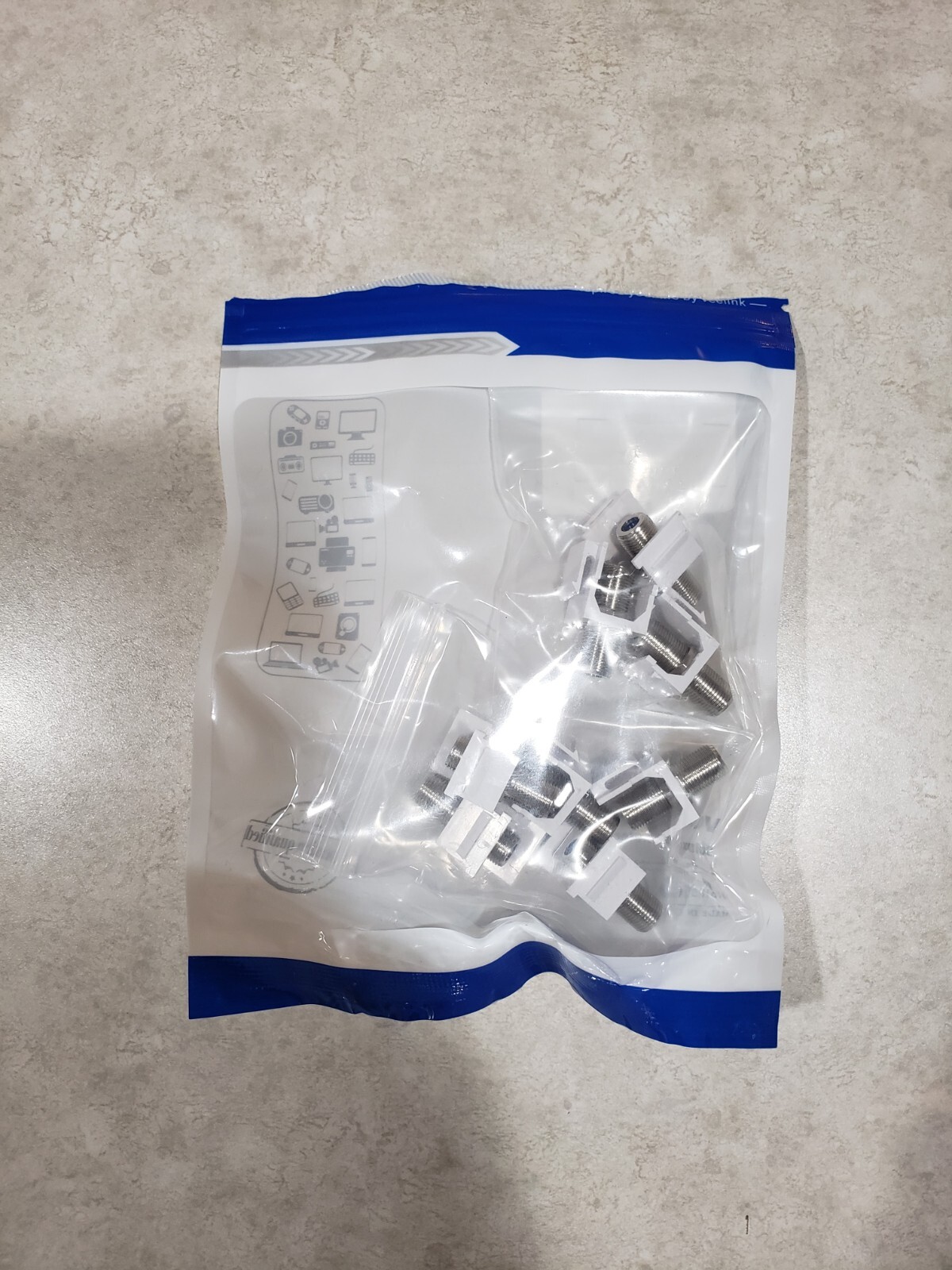 VCELINK 3GHz Coax Coaxial F White Female Coupler Snap-In Keystone Jacks 8-Pack