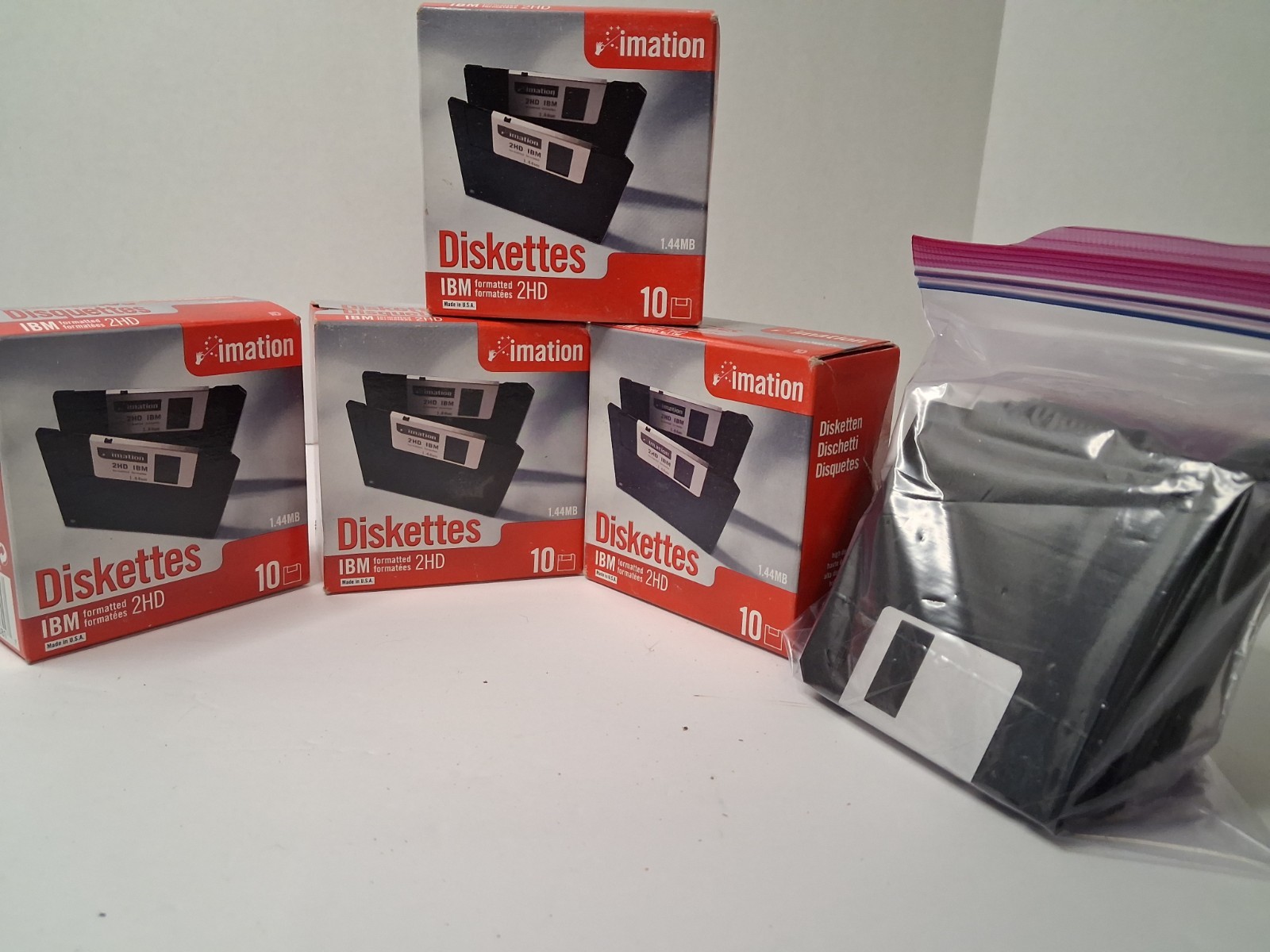 Imation 3.5" Floppy Disks Diskettes 10 Pack 1.44MB  2HD New Sealed 4-Boxes