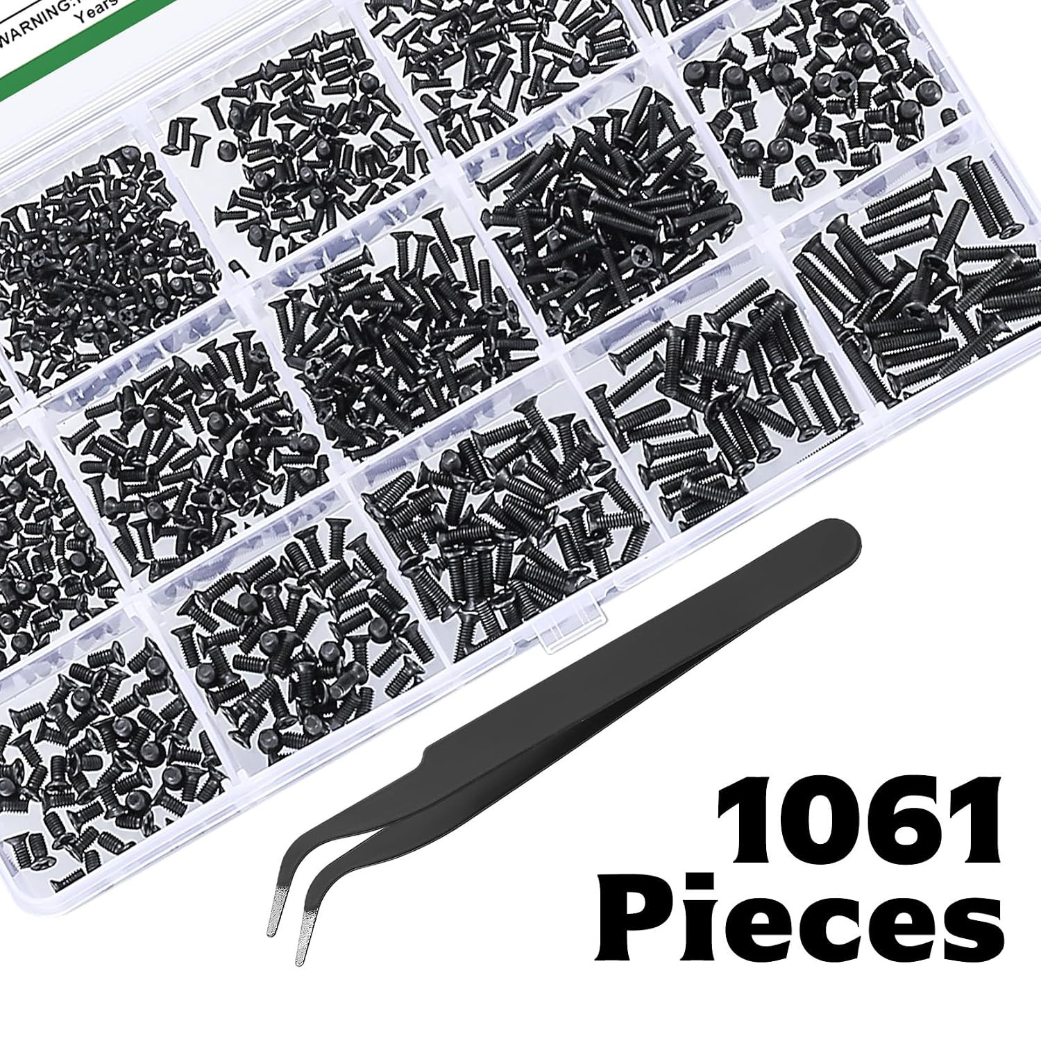 1060 Pcs M1.4 M1.7 M2 M2.5 Micro Laptop Screws Kit，for Electronic SSD | Black...