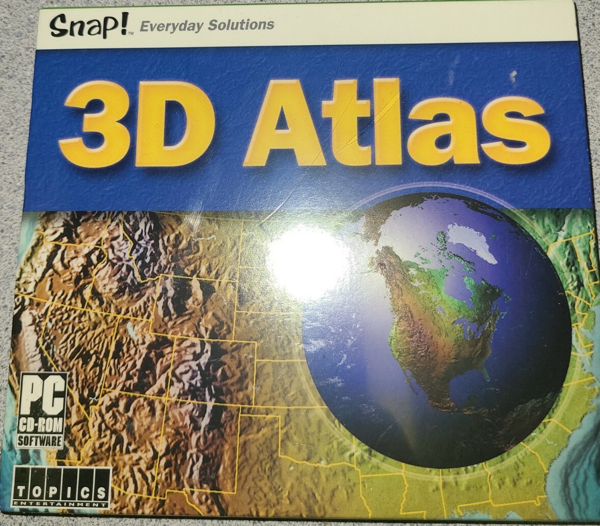 VTG 2003 3D ATLAS PC CD-ROM Software By SNAP WINDOWS 95 98 1.6 M PLACES & STATI