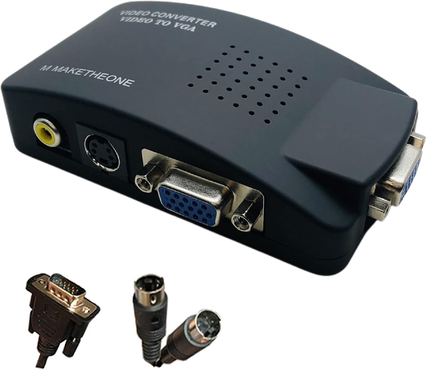 M  RCA to VGA Adapter, Composite AV S-Video RCA Input to VGA Female