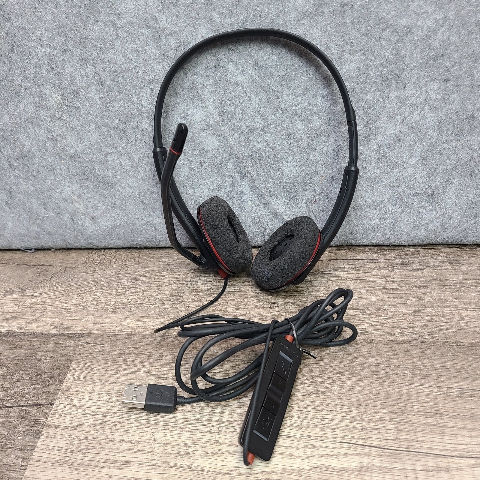 Plantronics Headset C320 Blackwire Wired USB Tested WORKING