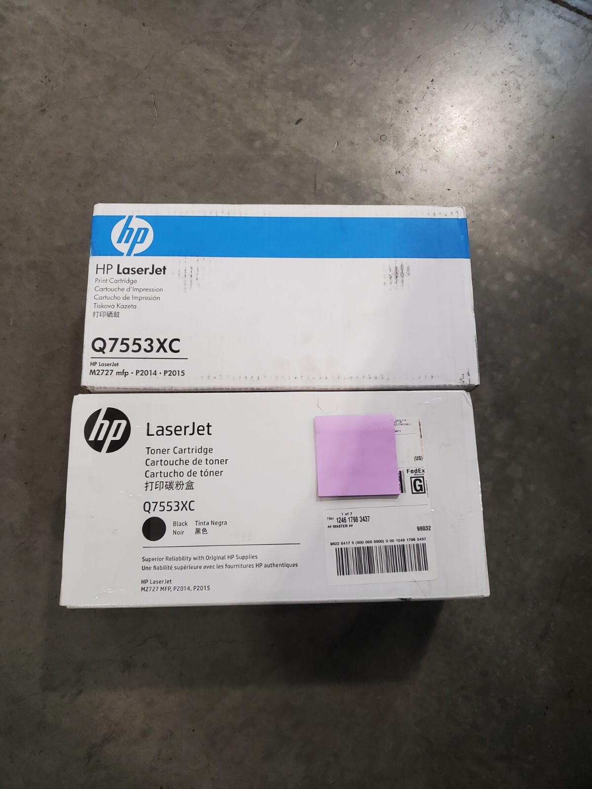 Lot of 2 Genuine SEALED HP53X High Volume Black LaserJet Toner Q7553XC #69