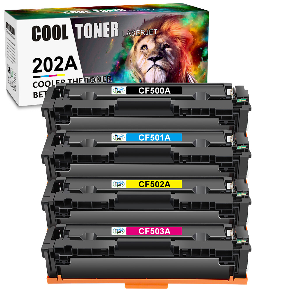 4PK Toner Compatible With HP CF500A 202A LaserJet Pro MFP M281fdw M281cdw M254dw