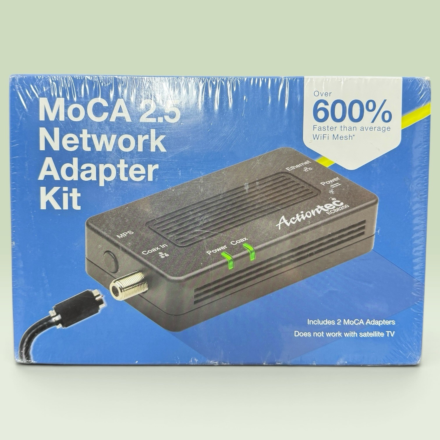 Actiontec ScreenBeam MoCA 2.5 Network Adapter Kit ECB6250 Ethernet Coax NIB